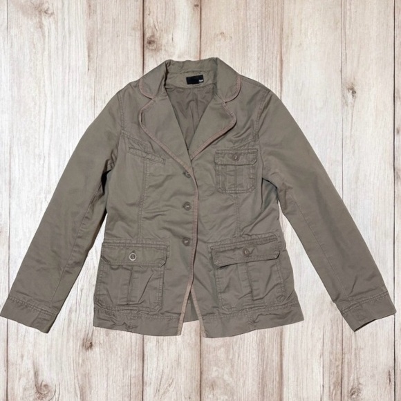 H&M Jackets & Blazers - H&M Jacket Womens Size 12 Military Inspired Blazer Utility Button‎ Coat Pockets